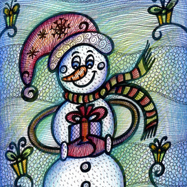 Снеговичок с подарком