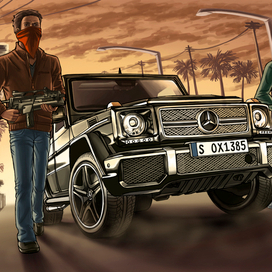 Иллюстрация в стиле ГТА