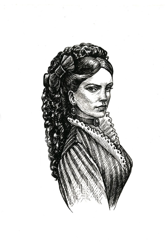 Иллюстрация для буклета предприятия. Портрет помощницы ученного