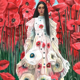 Девушка с маками