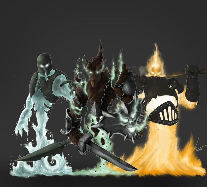 Големы земли, воды и огня