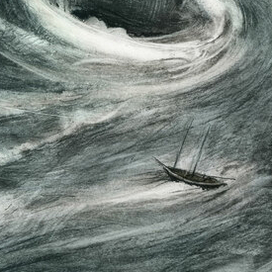 Иллюстрация к рассказу Эдгара По "Низвержение в Мальстрем"