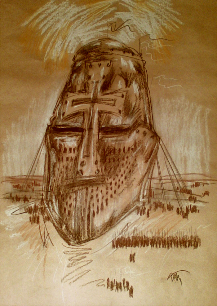 Железный переносной опорный шатер крестоносцев