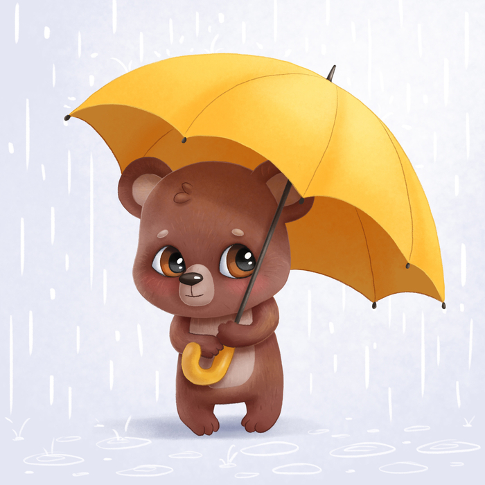 Мишка под зонтиком