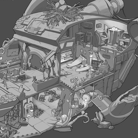 Интерьер персонажа. Скетч.