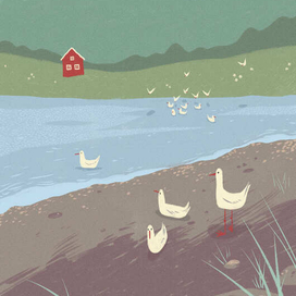 Пейзаж с чайками