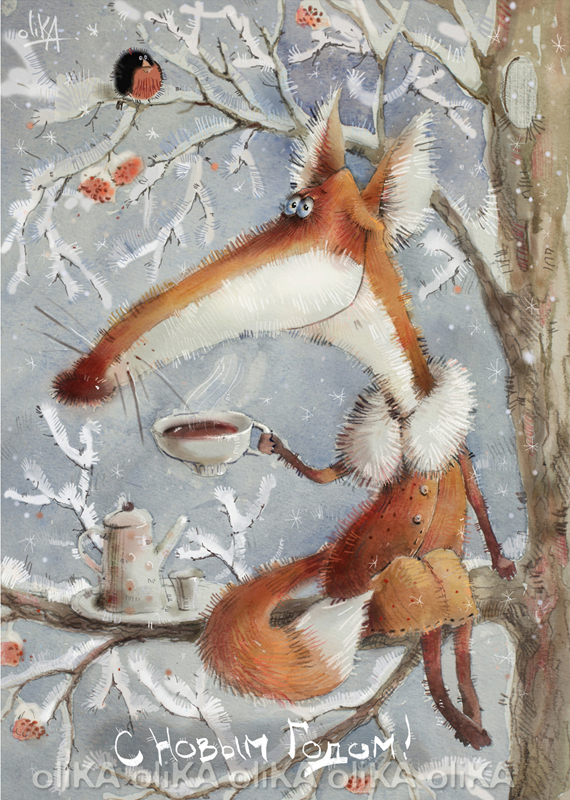 Лиска (открытка-постер) из "Зимнего набора"
