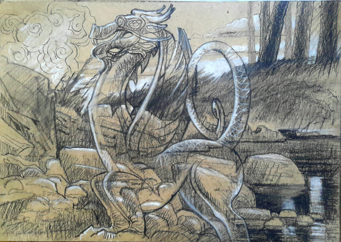 Озеро добрых духов.А.Варенник.30×40.б.у.