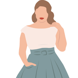 Девушка в голубой юбке