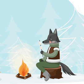 Новогодние звери. Волк