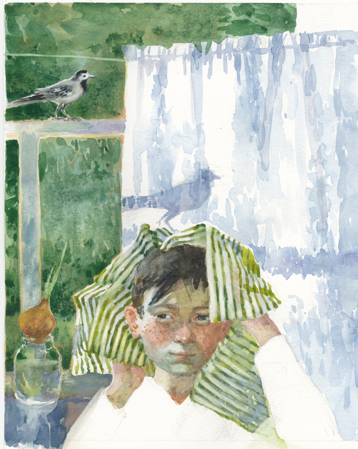 Птичка на голове 