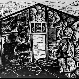 Иллюстрация к рассказу Евгения Долматовича "Дом смеющихся лиц"