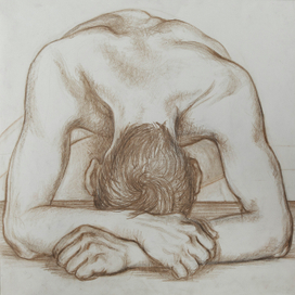 "Миша"бум., паст.,карандаш., 50x50., 2015г.