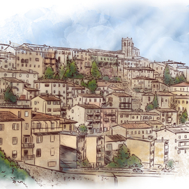 Иллюстрации для отеля Rocca Contrada в Италии