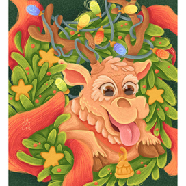 Иллюстрация рождественского оленя