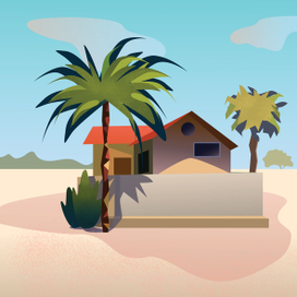 дом под пальмой