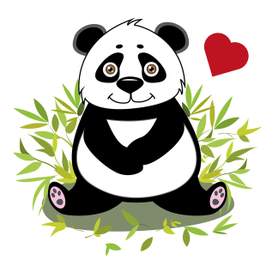Милая панда, детский персонаж 