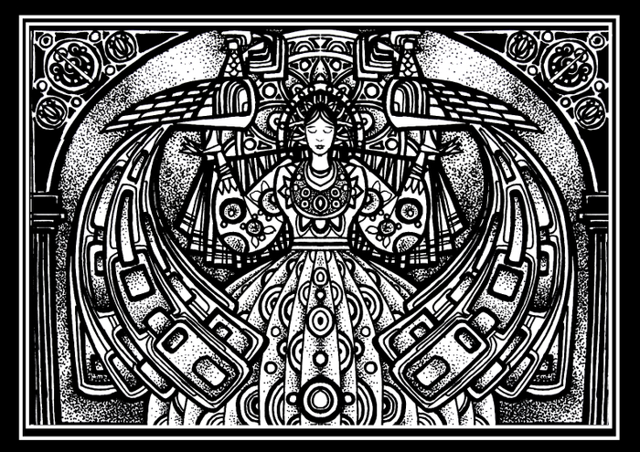 "Равноденствие". Бумага, маркер. 2015 г