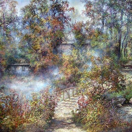 Утренняя дымка в лучах восходящего солнца