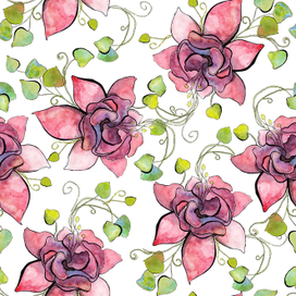 Цветочный бесшовный паттерн