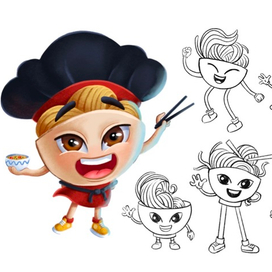 Бренд персонаж для китайской лапшичной, концепт-проект