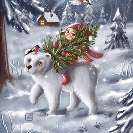 За елкой на медведе