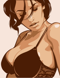 Random woman with big eyes