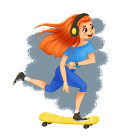 Девочка на скейте