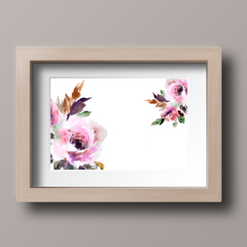 Abstract watercolor flower painting