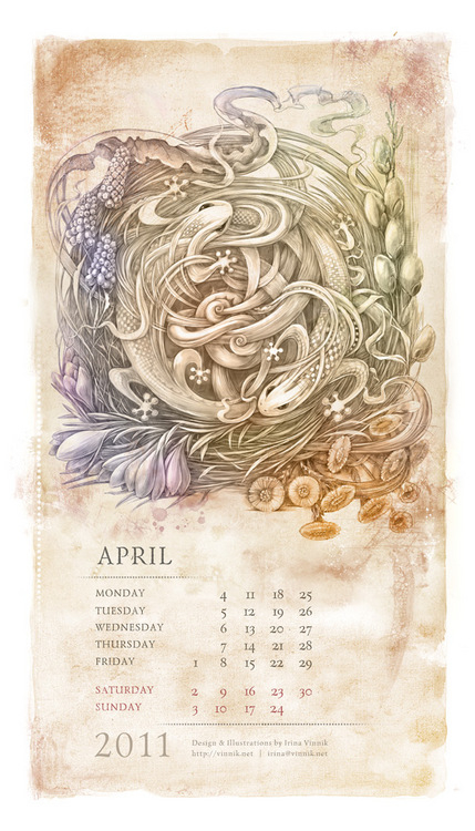 Календарь. Апрель.