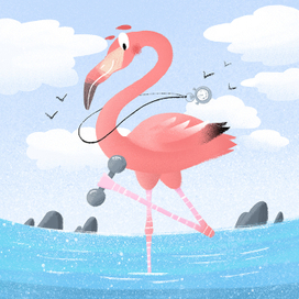 Спортивные звери. Фламинго