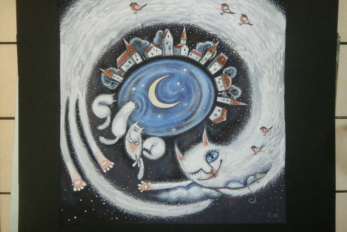 Кошка снежная-нежная