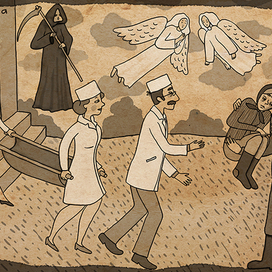 Иллюстрация к пьесе Н. Ворожбит "Саша, вынеси мусор"