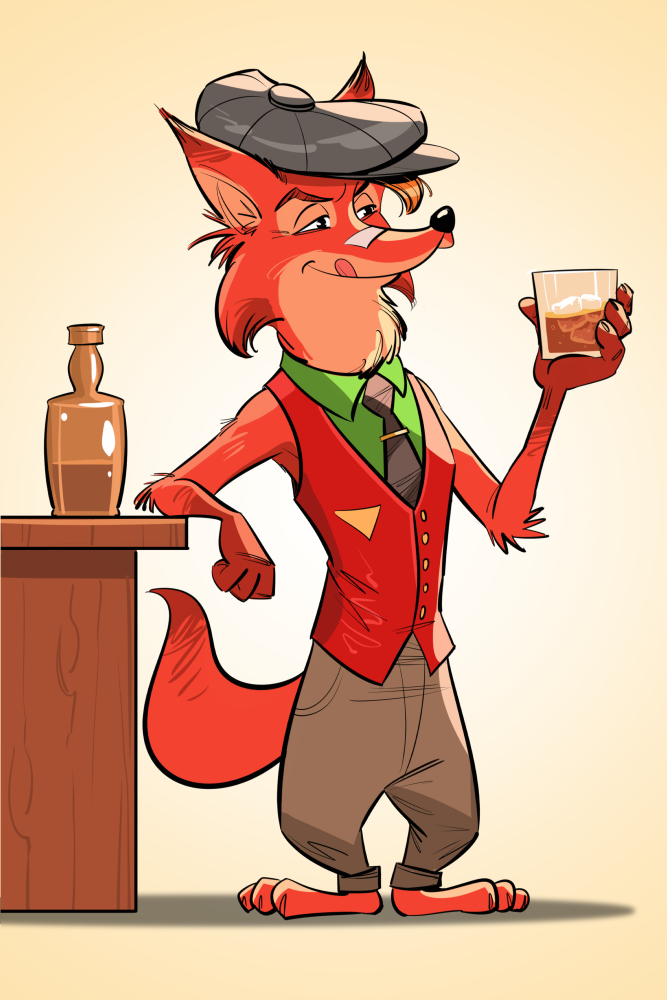 Лис любитель вискаря