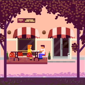 Иллюстрация кафе