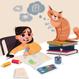 Девочка и Кошка