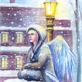 под фонарем