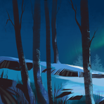 Северный пейзаж. Олени