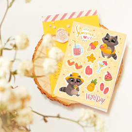 Стикерпак "Летний енот"