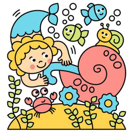 Детская раскраска. Цветной вариант