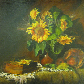 Натюрморт с подсолнухами