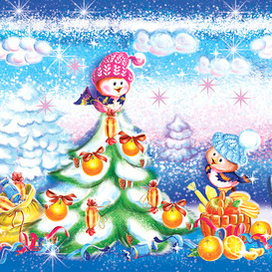 Рисунок для новогодней коробки