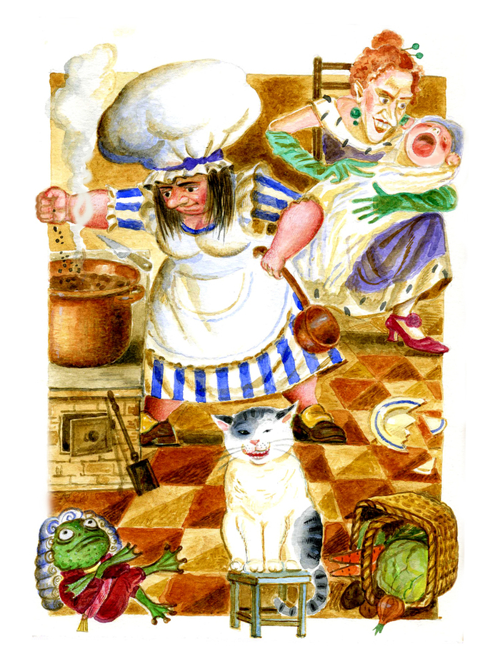 На кухне, " Алиса в стране чудес"