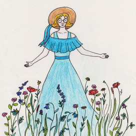 Портрет девушки в цветах