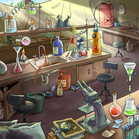 Криминальная лаборатория (фон для мультфильма)