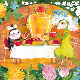 Чай с земляничным пирогом