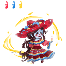 Мексиканская ведьма в триадной цветовой гаромонии