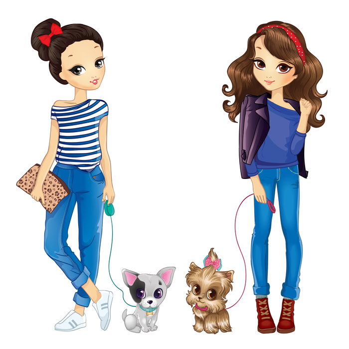 Девочки с собачками