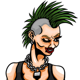 Девушка с зелёным ирокезом