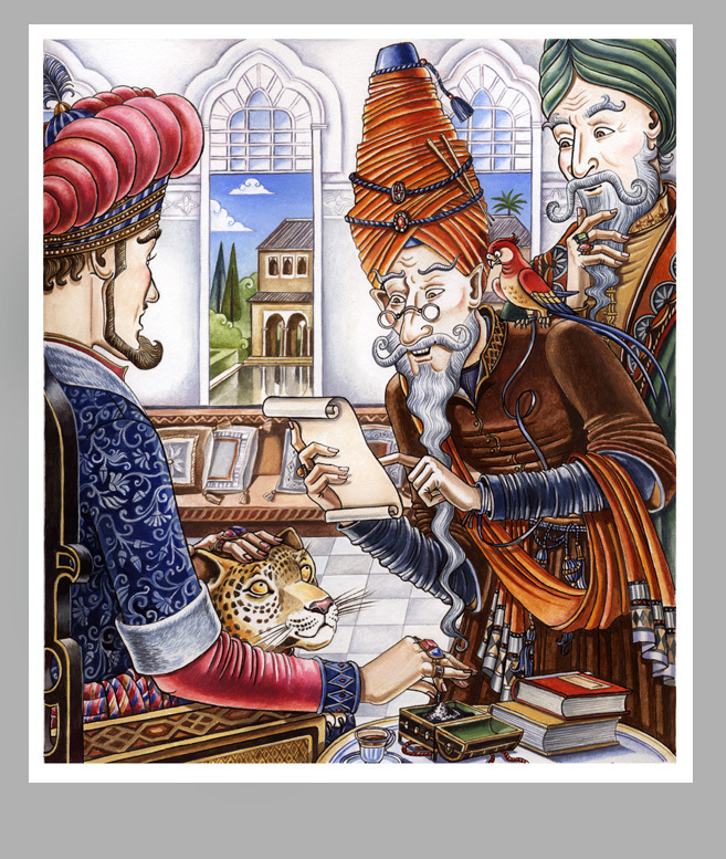 Иллюстрация к сказке Вильгельма Гауфа "Халиф-аист"